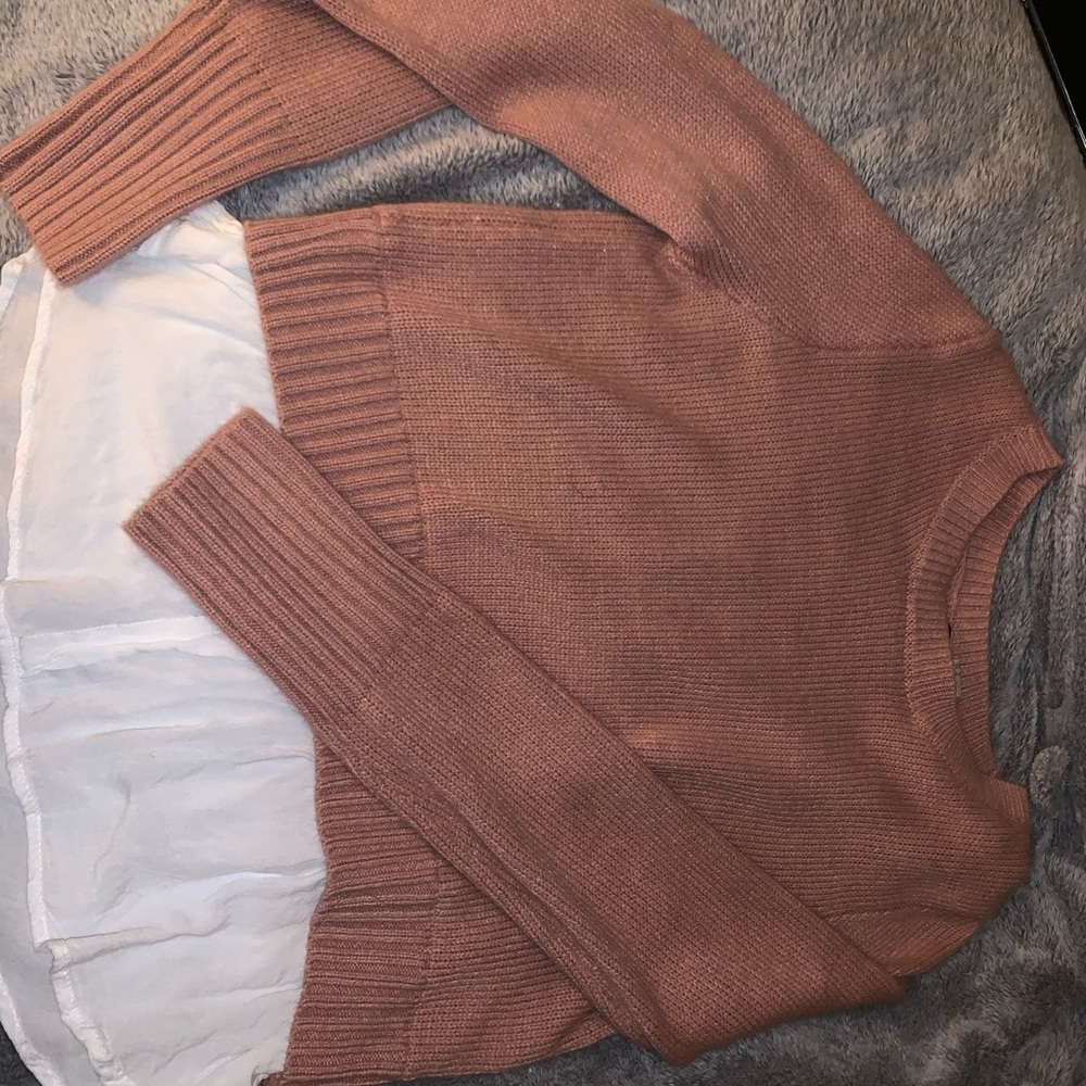 Dusty rose layered sweater!
